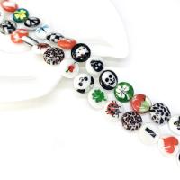 Refined Lampwork Beads Flat Round DIY mixed colors Length 38 cm Sold By Bag