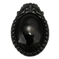 Pingentes de obsidiana preta, esculpidas, preto, 34x49x13mm, Buraco:Aprox 1mm, vendido por PC