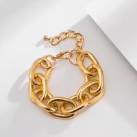 Aluminum Bracelet oval chain & for woman golden Length 8.1 Inch Sold By PC
