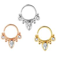 Brass Nose Piercing Jewelry plated Unisex & with cubic zirconia nickel lead & cadmium free Sold By PC