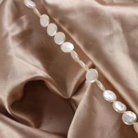 Cultured Coin Freshwater Pearl Beads Flat Round natural Approx 0.8mm Sold Per Approx 15 Inch Strand