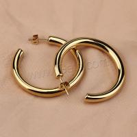 Stainless Steel Hoop Earring stainless steel post pin plated & for woman Sold By Pair