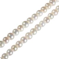 Bulvių išauginti gėlavandenių perlų karoliukai, Gėlo vandens perlų, Bulvė, natūralus, baltas, 9-10mm, Skylė:Apytiksliai 2mm, Parduota už Apytiksliai 15.3 Inch Strand