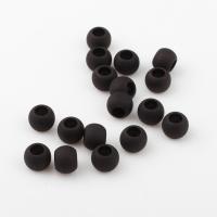 Matt Acryl Perlen, flache Runde, DIY & satiniert, schwarz, 10x8mm, Bohrung:ca. 4.8mm, 1300PCs/Tasche, verkauft von Tasche