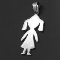 Stainless Steel Pendants Girl original color Sold By PC