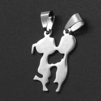 Stainless Steel Couple Pendants original color Sold By PC