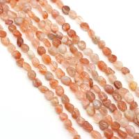 pietrasole perla, Pepite, DIY, rosso, 6-8mm, Venduto per 38 cm filo
