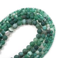 Natural Green Agate Beads polished DIY & frosted Sold Per 14.96 Inch Strand