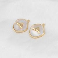 Brass Jewelry Pendants with Shell irregular golden Sold By PC