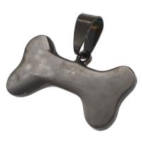 Stainless Steel Pendants Dog Bone DIY black Sold By PC