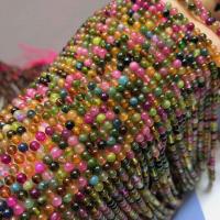 Gemstone smykker perler, Turmalin, Runde, poleret, du kan DIY & forskellig størrelse for valg, blandede farver, 3.50mm, Solgt Per Ca. 15 inch Strand