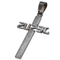 Pingentes cruz de aço inoxidável, preto, 40x26x1mm, vendido por PC