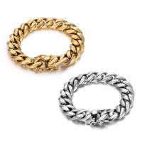 Titanium Steel Bracelet & Bangle plated French Rope Chain & Unisex & curb chain Sold By Strand