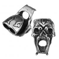 Stainless Steel Leather Band Clasp Findings Skull blacken Approx Sold By Lot