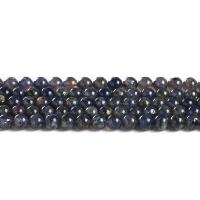 Iolite Perla, Krug, uglađen, Prirodno & možete DIY, plav, Prodano Per 38 cm Strand