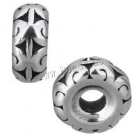 Stainless Steel Large Hole Beads Rondelle blacken Approx 3mm Sold By Lot