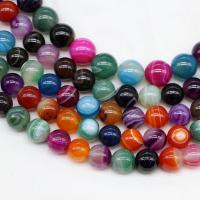 Prirodni Rainbow ahat perle, Rainbow Agate, Krug, uglađen, Prirodno & možete DIY & različite veličine za izbor, Prodano Per 14.96 inčni Strand