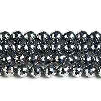 Terahertz Stone Bead, Runde, naturlig, forskellig størrelse for valg & facetteret, Solgt Per Ca. 14.6 inch Strand