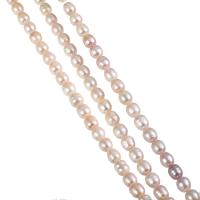 Bulvių išauginti gėlavandenių perlų karoliukai, Gėlo vandens perlų, Bulvė, kavos spalvos, 7-8mm, Skylė:Apytiksliai 0.8mm, Parduota už Apytiksliai 14.7 Inch Strand