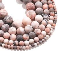 Zebra Jasper Beads Round polished Natural & DIY & frosted pink Sold Per 14.96 Inch Strand