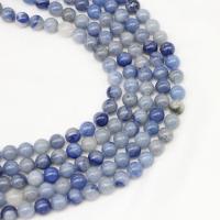 Aventurin Perlen, Blauer Aventurin, rund, poliert, Natürliche & DIY & verschiedene Größen vorhanden, verkauft per 14.96 ZollInch Strang