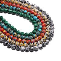 Malachite Beads Round polished DIY Sold Per 14.96 Inch Strand