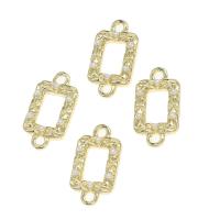 Zinc Alloy Connector with pearl Rectangle golden Sold By PC