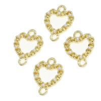 Heart Zinc Alloy Connector with pearl golden Sold By PC