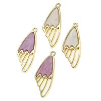Wing Shaped Zinc Alloy Pendants with Shell Sold By PC