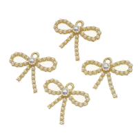 Zinc Alloy Bowknot Pendants with pearl golden Sold By PC