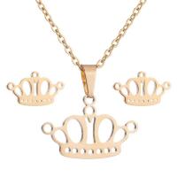 Fashion Stainless Steel Jewelry Sets Stud Earring & necklace plated 2 pieces & fashion jewelry & for woman Sold By Set