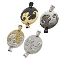 Stainless Steel Couple Pendants Round Sold By PC