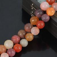 Agate Beads Round Carved DIY mixed colors Sold By PC