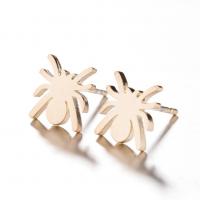 Stainless Steel Stud Earrings Spider plated fashion jewelry & for woman Sold By Pair