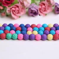 Natural Lava Beads Round Sold Per 38 cm Strand