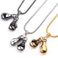 Tibetan Style Jewelry Necklace, Boxing Glove, plated, wave chain, more colors for choice, nickel, lead & cadmium free, 23x12mm, Sold By PC