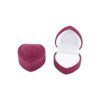 Βελούδο Ring Box, Φέλπα, με Πλαστική ύλη, Καρδιά, περισσότερα χρώματα για την επιλογή, 48x48x35mm, Sold Με PC