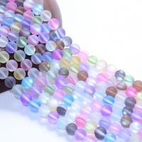 Labradorite Perla, Krug, sintetički, možete DIY & mat, multi-boji, Prodano Per 38 cm Strand