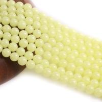 Night-Light Stone Beads Round polished DIY yellow Sold Per 38 cm Strand