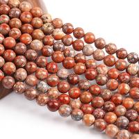 Impression Jaspis Perle, rund, poliert, DIY, orange, verkauft per 38 cm Strang