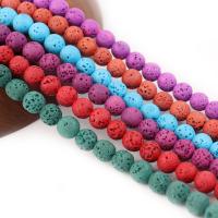 Natural Lava Beads Round DIY Sold Per 38 cm Strand