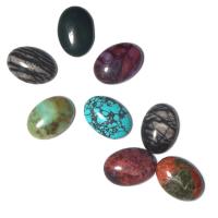 Gemstone díszítőszegecs, Természetes kő, Ovális, több színt a választás, 18x25mm, 5PC-k/Bag, Által értékesített Bag