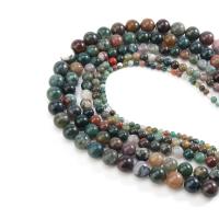 Prirodni indijski ahat perle, Indijski Agate, Krug, možete DIY, miješana boja, Prodano Per 38 cm Strand