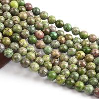 Impression Jasper Üveggyöngy, Kerek, csiszolt, DIY, zöld, Naponta eladott 38 cm Strand
