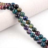 Tiger Eye Beads, Runde, poleret, du kan DIY, flerfarvede, Solgt Per 38 cm Strand