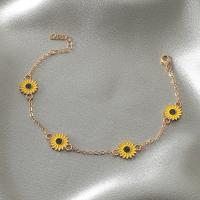 Zinc Alloy Anklet Sunflower plated fashion jewelry & for woman Sold By PC
