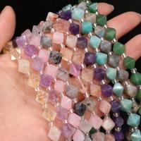 Mixed Gemstone Beads Natural Stone with Glass Seed Beads Rhombus DIY & faceted Sold Per 38 cm Strand