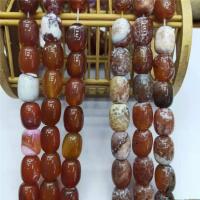 Fire Agate Beads Drum polished DIY red Sold Per 38 cm Strand