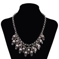 Halloween Necklace Zinc Alloy Skull plated Halloween Jewelry Gift & for woman Length 48 cm Sold By PC