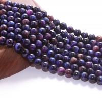 Natural Tiger Eye Beads Round polished DIY purple Sold Per 38 cm Strand